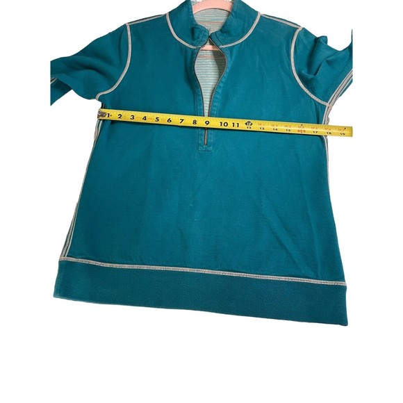 Tommy Bahama Reversible Teal Women's S‎ Blue 1/2 Zip Mock Neck Sweater Pullover - Picture 9 of 11